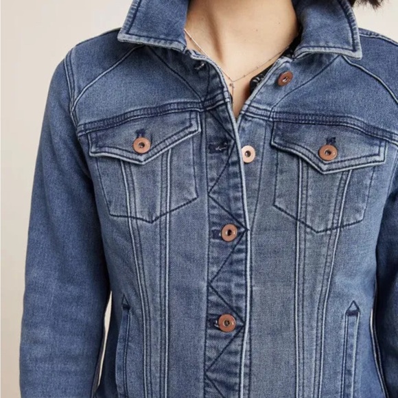 Anthropologie Pilcro and The Letterpress Blue Jean Denim Jacket Size XS - Picture 2 of 9